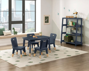 English Elm Navy Wood Frame Kids Activity Table Set Seats Four for Playroom or Homework Space B011P462894