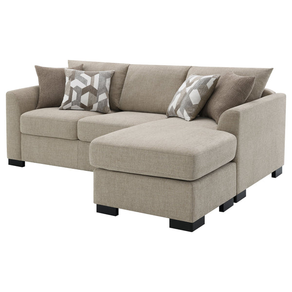 English Elm Pacheco Upholstered Sleeper Sectional with Chaise and Pullout Bed, Patterned Pillows & Sturdy Frame Camel B062P375539