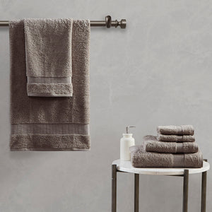 JLA Home Madison Park Signature - 100% Egyptian Cotton Luxe 6-Piece Towel Set — 650 GSM Spa-Soft, Highly Absorbent, OEKO-TEX Gold Certified Dark Taupe MPS73-427