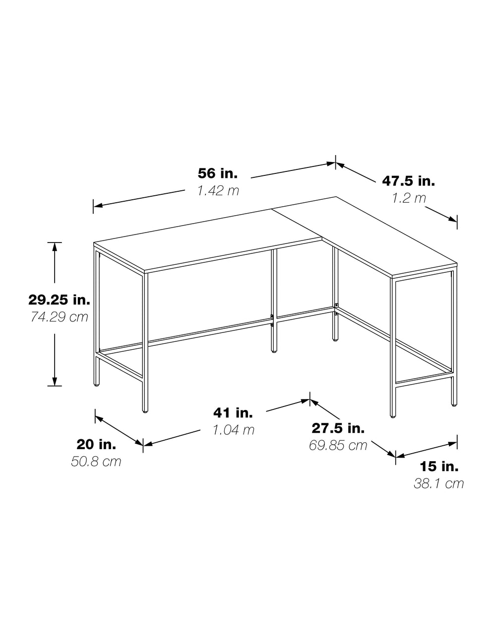 OSP Home Furnishings Contempo L-shaped Desk Ozark Ash