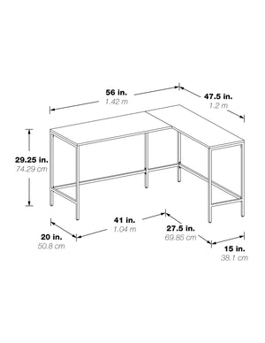 OSP Home Furnishings Contempo L-shaped Desk White Oak