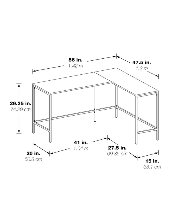 OSP Home Furnishings Contempo L-shaped Desk White Oak