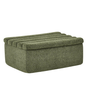 English Elm The Chenille Modular Ottoman Plush Foam Seat Flexible Footrest for Living Rooms Green W1413P298066