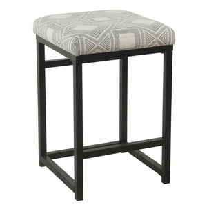 English Elm Open Back Counter Stool Powder Coated Frame Padded Woven Seat for Kitchen Bar B056P417125