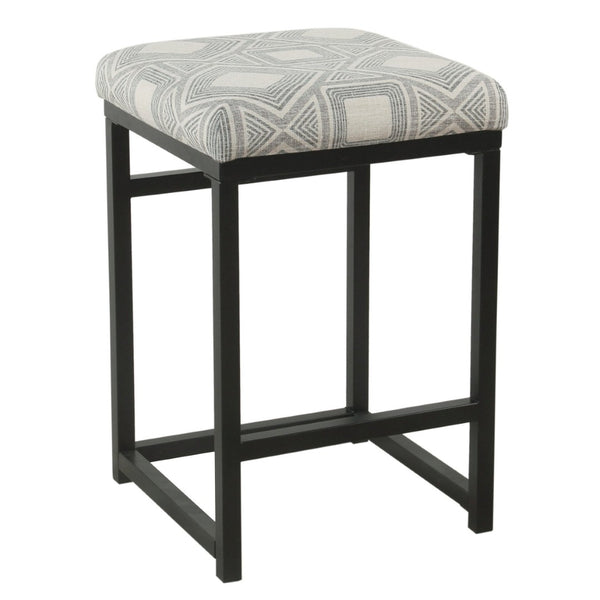 English Elm Open Back Counter Stool Powder Coated Frame Padded Woven Seat for Kitchen Bar B056P417125
