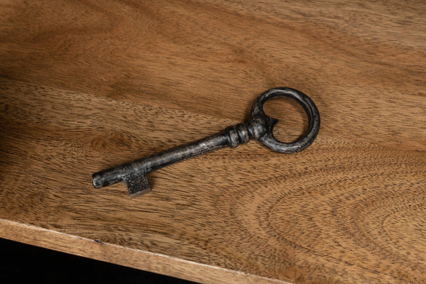 Sarreid Bookcase In Elegant Ebony Finish - Solid Walnut And Glass With 5 Adjustable Shelves & 2 Keys Black  27160