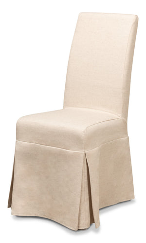 Sarreid Draped Side Chair Set Of 2 - Elegant Sailcloth Fabric Chairs For A Stylish And Cozy Home Decor Beige  27174