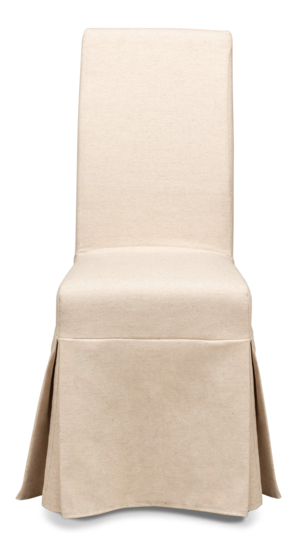 Sarreid Draped Side Chair Set Of 2 - Elegant Sailcloth Fabric Chairs For A Stylish And Cozy Home Decor Beige  27174
