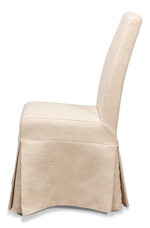 Sarreid Draped Side Chair Set Of 2 - Elegant Sailcloth Fabric Chairs For A Stylish And Cozy Home Decor Beige  27174