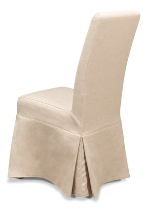 Sarreid Draped Side Chair Set Of 2 - Elegant Sailcloth Fabric Chairs For A Stylish And Cozy Home Decor Beige  27174