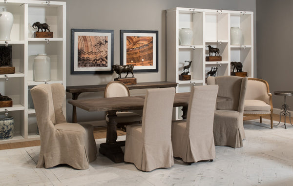 Sarreid Draped Side Chair Set Of 2 - Elegant Sailcloth Fabric Chairs For A Stylish And Cozy Home Decor Beige  27174