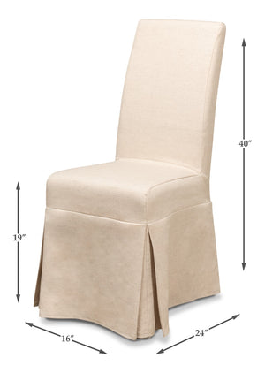 Sarreid Draped Side Chair Set Of 2 - Elegant Sailcloth Fabric Chairs For A Stylish And Cozy Home Decor Beige  27174