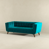 English Elm Ashcroft Furniture - Addison Large Teal Velvet Sofa