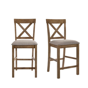 English Elm Contemporary Wood Frame Side Chairs Set of 2 with Durable PU Upholstery, Elegant Dining Accent Oak,Tan 18 L x 42 W x 9 H B2741P336519