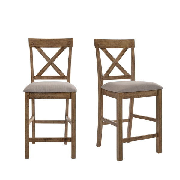 English Elm Contemporary Wood Frame Side Chairs Set of 2 with Durable PU Upholstery, Elegant Dining Accent Oak,Tan 18 L x 42 W x 9 H B2741P336519