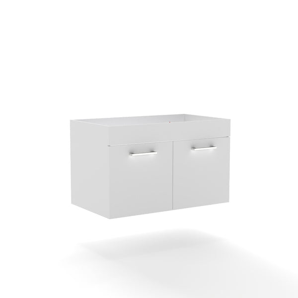 English Elm 32-inch Glossy White Wall Mounted Vanity Cabinet with Soft Close Double Door Storage W3151P353908