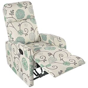 English Elm Christopher Knight Home® - Modern Recliner Plush Manual Recliner Chair with Ergonomic Support, 3-Position Backrest, Durable Fabric Comfort Beige+Blue N763P256491C