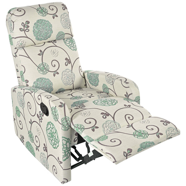 English Elm Christopher Knight Home® - Modern Recliner Plush Manual Recliner Chair with Ergonomic Support, 3-Position Backrest, Durable Fabric Comfort Beige+Blue N763P256491C