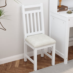 English Elm Vintage 40'' Home Executive Desk Set with Upholstered Chair and Built-In Bookshelf for Stylish Productivity White 44 L x 23 W x 13.5 H N733P272894K