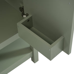 English Elm 30-Inch Green Bathroom Vanity With Ceramic Sink, Elegant Design, Smart Storage For Small Spaces WF325888AAF