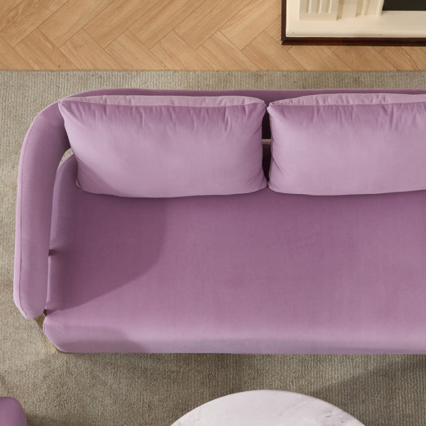 English Elm TS Modern decorative chair with teddy fleece upholstery, ergonomic sponge cushion and gold legs for luxe comfort and style Lilac W2311P364627