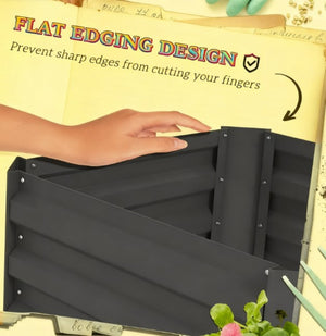 English Elm Garden Galvanized Steel Raised Planter with Integrated Trellis for Climbing Vegetables T3971P422764