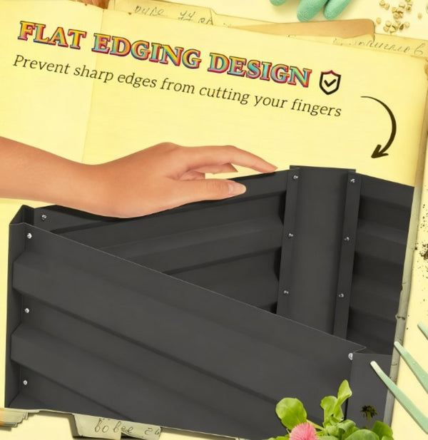 English Elm Garden Galvanized Steel Raised Planter with Integrated Trellis for Climbing Vegetables T3971P422764