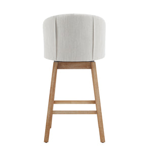 English Elm Christopher Knight Home® - 33.25" Swivel Counter Stools Set of 2 - 360° Upholstered Button-Tufted Back, Rubberwood Frame, Beige WF532109BGE