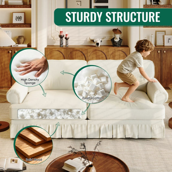 English Elm Chesterfield Velvet King Sleeper Sofa with Nailhead Trim and Rolled Arms for Living Room W1885S00288