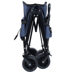 English Elm 3-in-1 Convertible Folding Wagon with Bench Seat Steel Frame 500lb Capacity Dark Blue W2932P283541