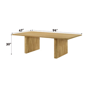 English Elm Einar Rectangular Natural Finish Dining Table with Double Pedestals, 37mm Top, 29" Clearance B2726S00378