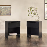 Simple Modern 1-Drawer Nightstand - Set of 2 Black DOMB4CBLC-2PK Walker Edison