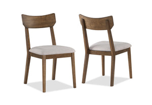 English Elm Mid-Century 5-Piece Dining Set with Square Woodgrain Table and Upholstered Chairs for Small Spaces Brown 43.75 L x 43.75 W x 5.25 H B011S01970