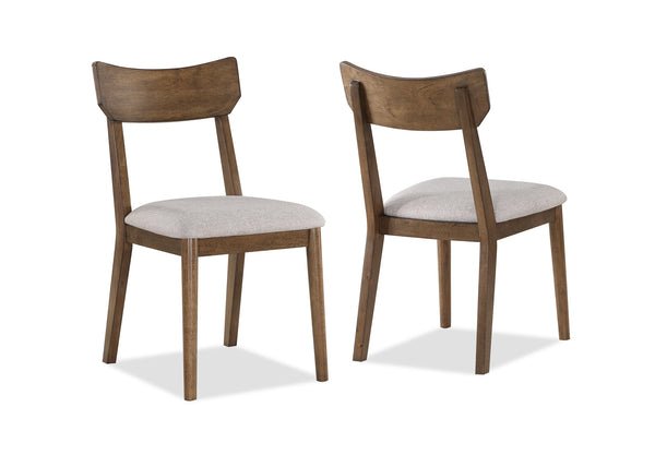 English Elm Mid-Century 5-Piece Dining Set with Square Woodgrain Table and Upholstered Chairs for Small Spaces Brown 43.75 L x 43.75 W x 5.25 H B011S01970