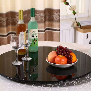 English Elm Black Tempered Glass Table Top - 35.4 Inch Round, 3/8 Inch Thick, Modern Style For Dining & Diy W1718P352106