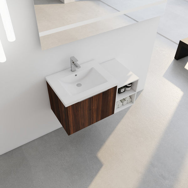 English Elm 36 Inch Soft Close Doors Bathroom Vanity With Resin Sink, Modern Design & Ample Storage Solutions W999S00183