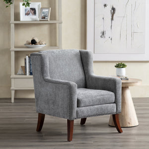 Crestview Collection Modern Indigo Accent Chair - Stylish Comfort For Your Living Room With Sturdy Legs And Plush Cushion Gray Polyester Evfzr4351ogry