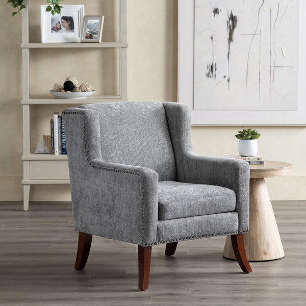 Crestview Collection Modern Indigo Accent Chair - Stylish Comfort For Your Living Room With Sturdy Legs And Plush Cushion Gray Polyester Evfzr4351ogry