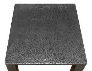 Sarreid Burnford Table - Elegant Walnut Wood With Hammered Texture - Durable Iron Base For Timeless Style Brown  27273