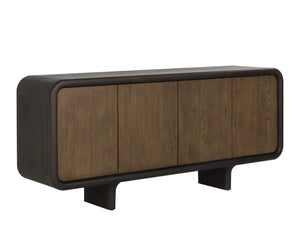 Sunpan Pascoe Sideboard - Elegant Oak Wood Design With Rounded Silhouette & Ample Storage For Your Home Brown Wood 112036