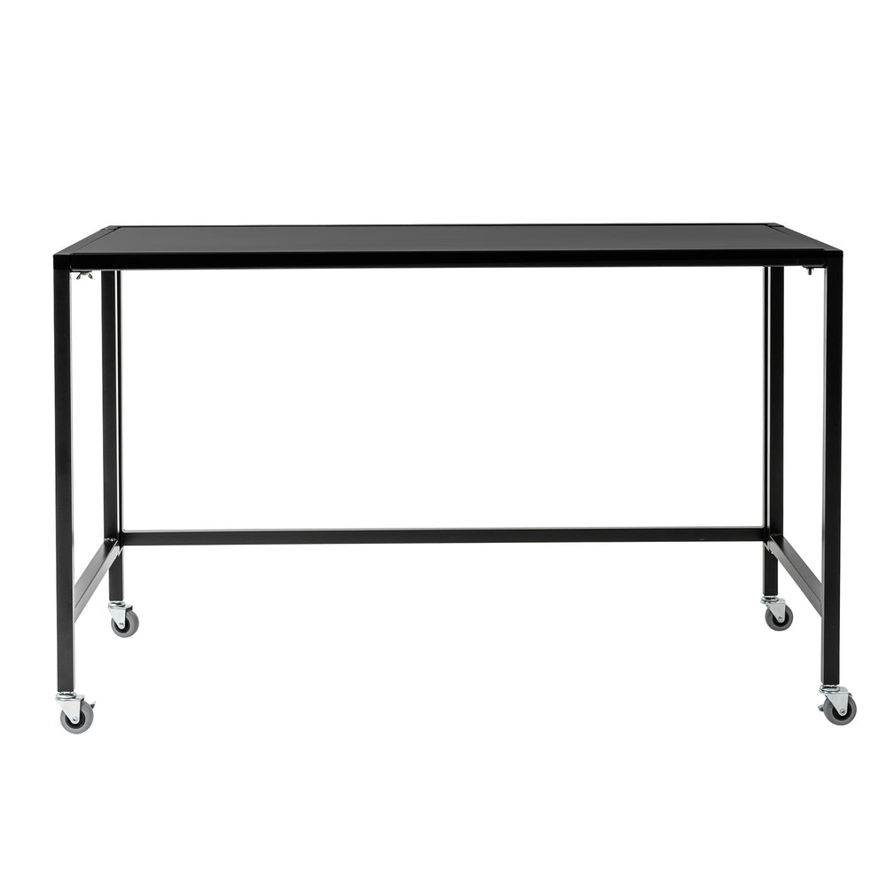 EuroStyle Christel Folding Desk With Powder Coated Steel Frame And Melamine Top For Home Office 23.5D x 47.5W x 30H 27279BLK