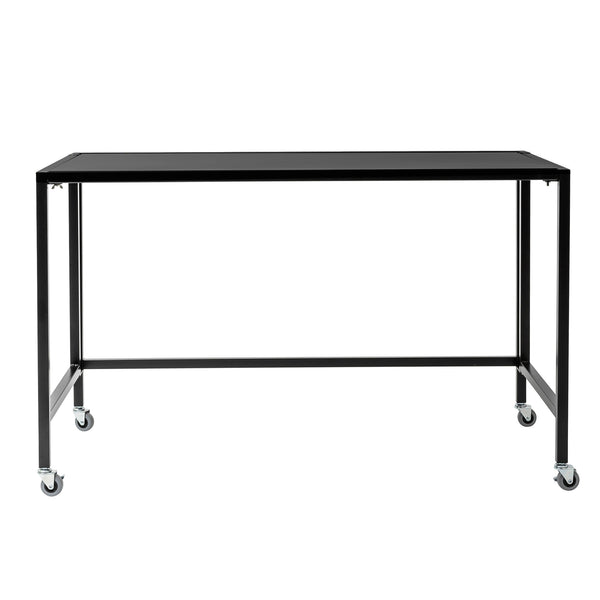 EuroStyle Christel Folding Desk With Powder Coated Steel Frame And Melamine Top For Home Office 23.5D x 47.5W x 30H 27279BLK