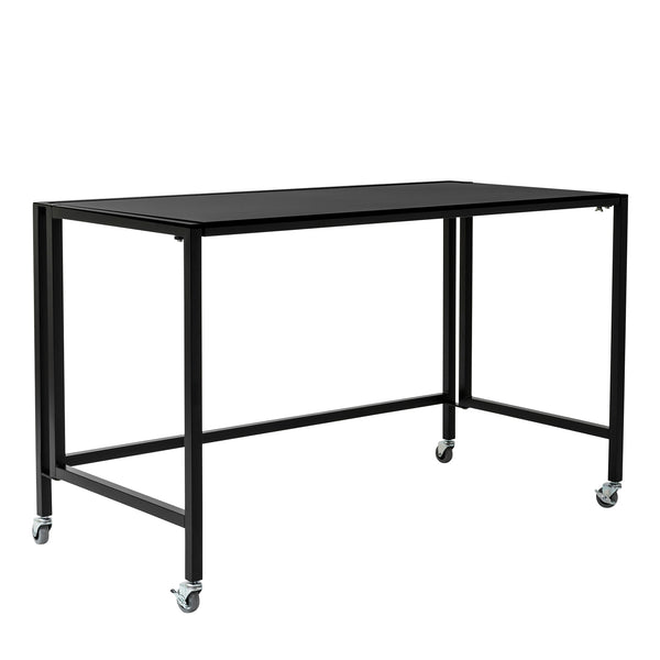EuroStyle Christel Folding Desk With Powder Coated Steel Frame And Melamine Top For Home Office 23.5D x 47.5W x 30H 27279BLK