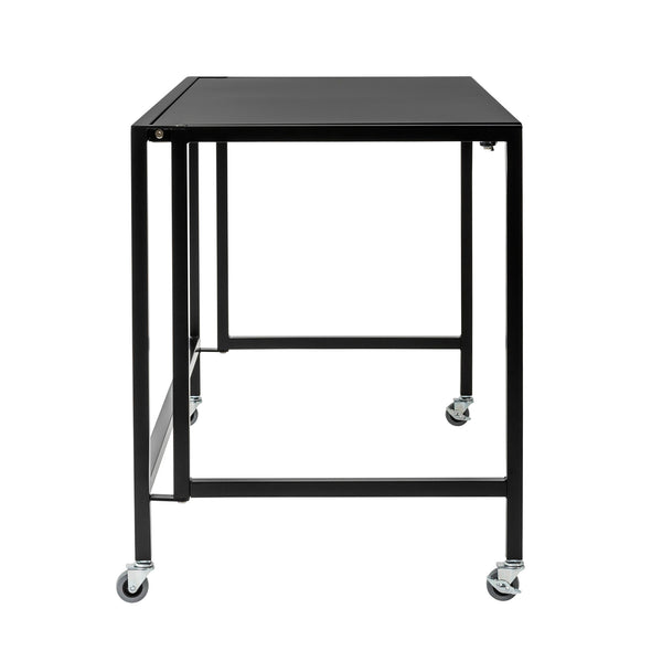 EuroStyle Christel Folding Desk With Powder Coated Steel Frame And Melamine Top For Home Office 23.5D x 47.5W x 30H 27279BLK