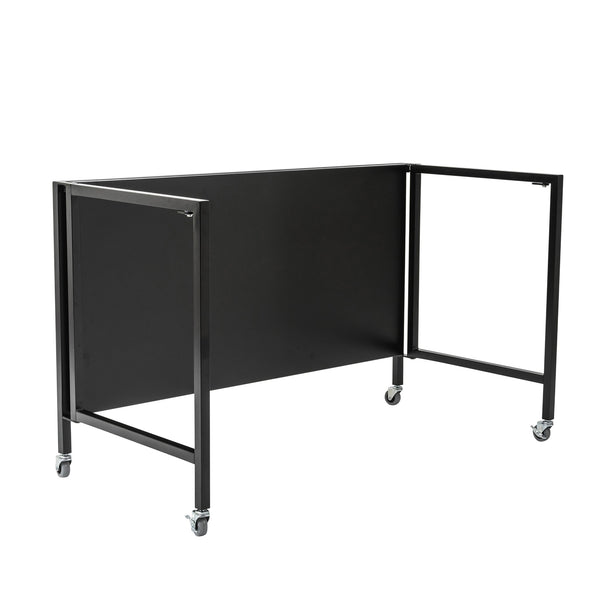 EuroStyle Christel Folding Desk With Powder Coated Steel Frame And Melamine Top For Home Office 23.5D x 47.5W x 30H 27279BLK