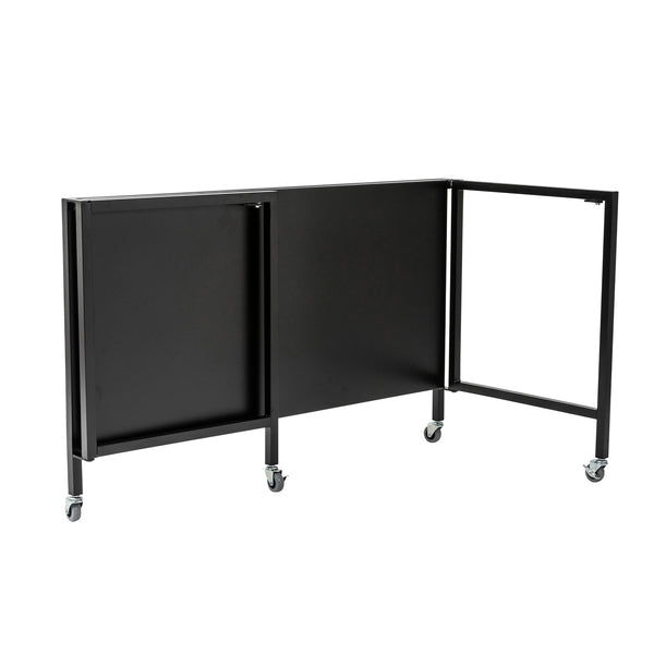 EuroStyle Christel Folding Desk With Powder Coated Steel Frame And Melamine Top For Home Office 23.5D x 47.5W x 30H 27279BLK