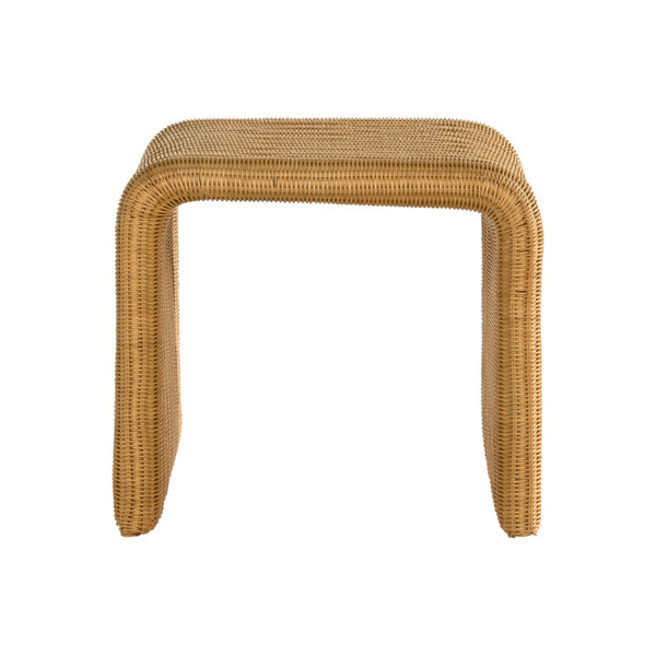 English Elm Square Woven Rattan End Table - Stylish Mid-Century Modern Design With Storage, Natural Finish B016P378165-GIGA