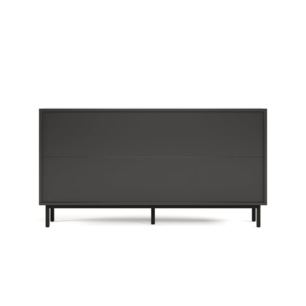 English Elm 60.3 Decorative Cabinet with Stained Glass Doors, Black Metal Frame Buffet for Entry Living Dining W2263P373331