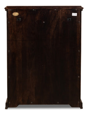 Sarreid Austrian Hall Cabinet In Solid Walnut - Elegant Design With Adjustable Shelves And Key Plate Brown  27284