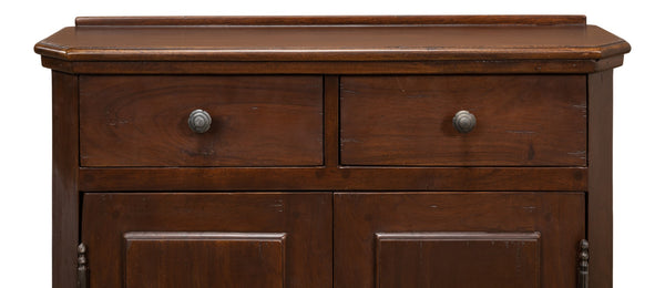 Sarreid Austrian Hall Cabinet In Solid Walnut - Elegant Design With Adjustable Shelves And Key Plate Brown  27284
